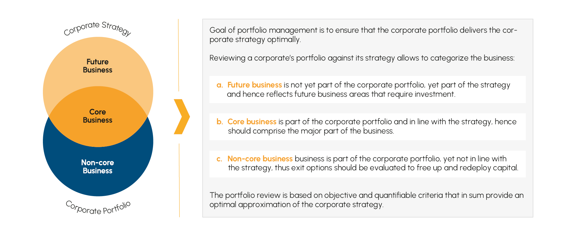 Fig. 2 Regular portfolio reviews assess how well the corporate portfolio delivers the corporate strategy and identify strategic white spots