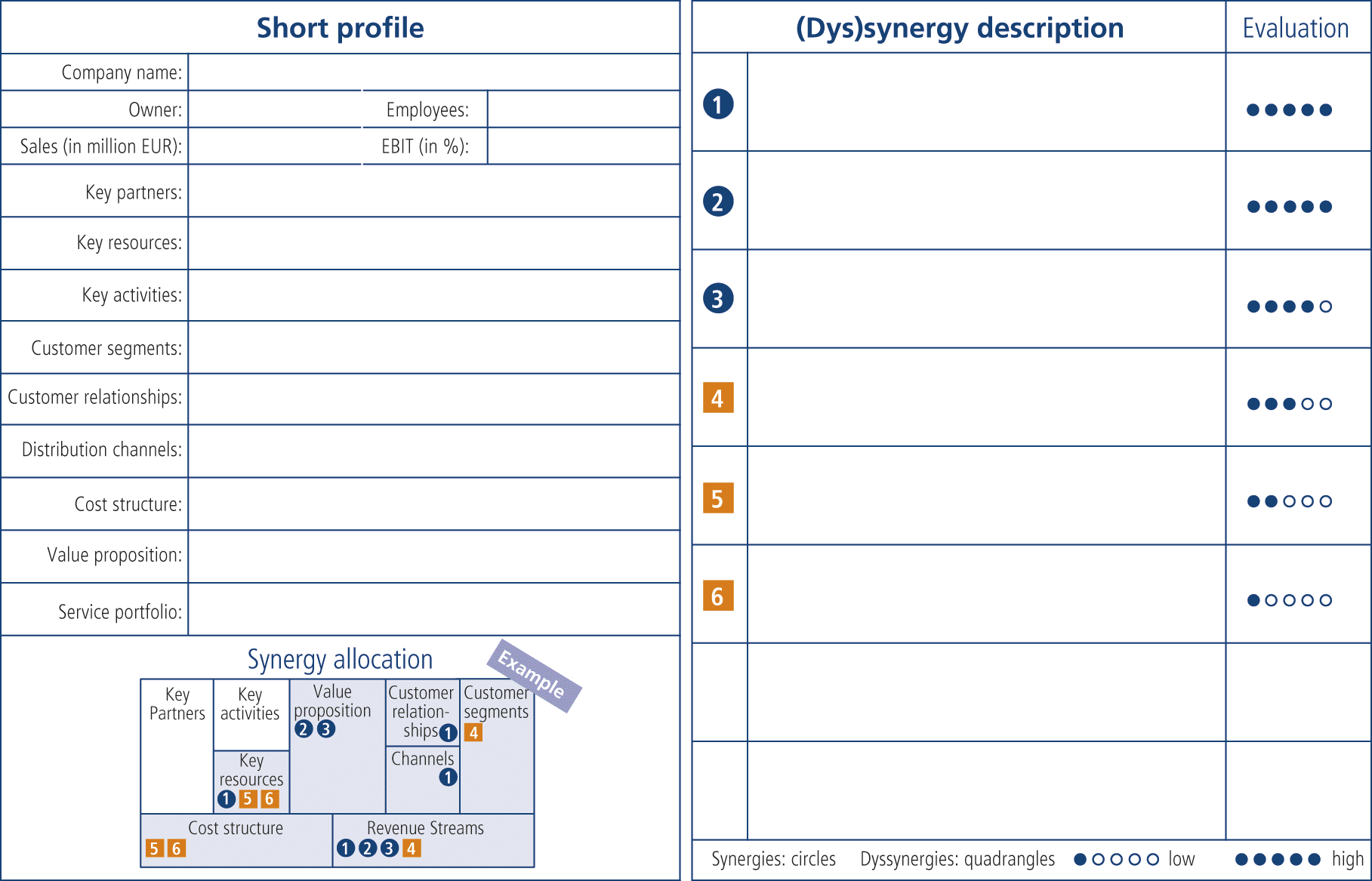 Fig. 2: M&A Canvas - strategic fit